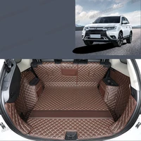 leather car trunk mat cargo liner for mitsubishi outlander 2013 2014 2015 2016 2017 2018 2019 2020 7 seats accessories rear boot