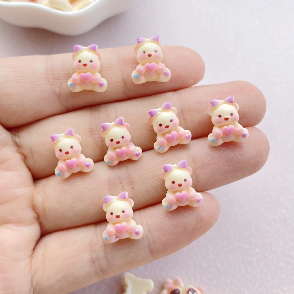 

50 шт. новый милый смоляный маленький медведь с плоской задней частью орнамент для изготовления ювелирных изделий маникюрные аксессуары для волос