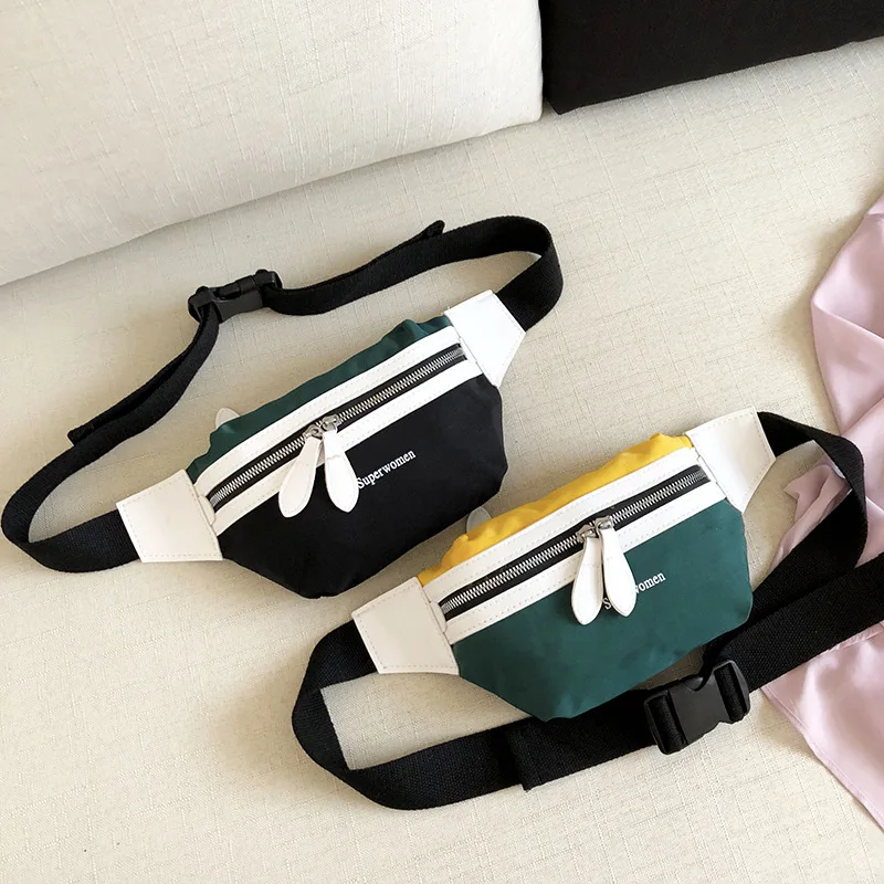 

New Waist Bag Women Canvas Leisure Panelled Fanny Pack for Girls Letter Bum Bag Packs Fashion Chest Crossbody Bag Belt