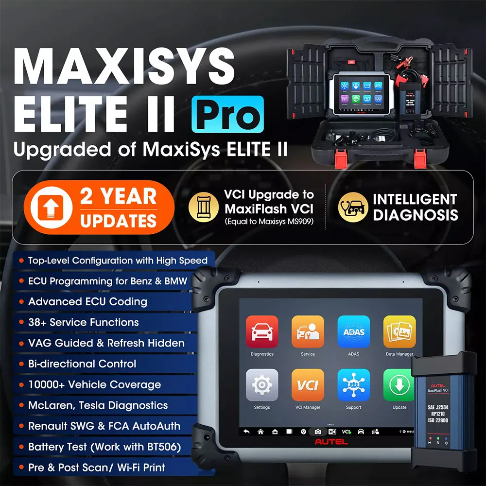Autel MaxiSys Elite II PRO ULTRA Диагностический сканер PR0GRAMMING 40+ Служба CANFD и DOIP