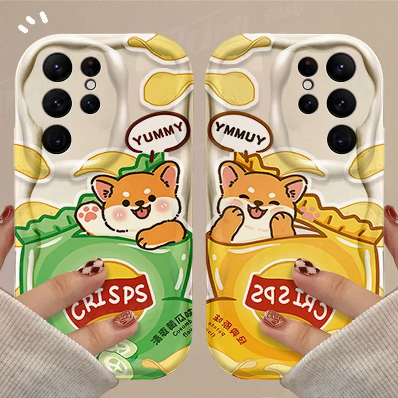 Милый мягкий чехол с объемной волной в виде собаки Шиба-ину для Samsung Galaxy A12 A22 A32 A52