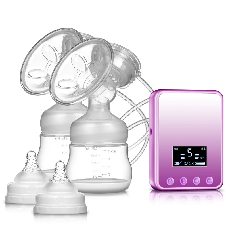 Purple berry rabbit bilateral electric Breast pump Charging Breast suction massager Suction large Breast pump Breast pump enlarge