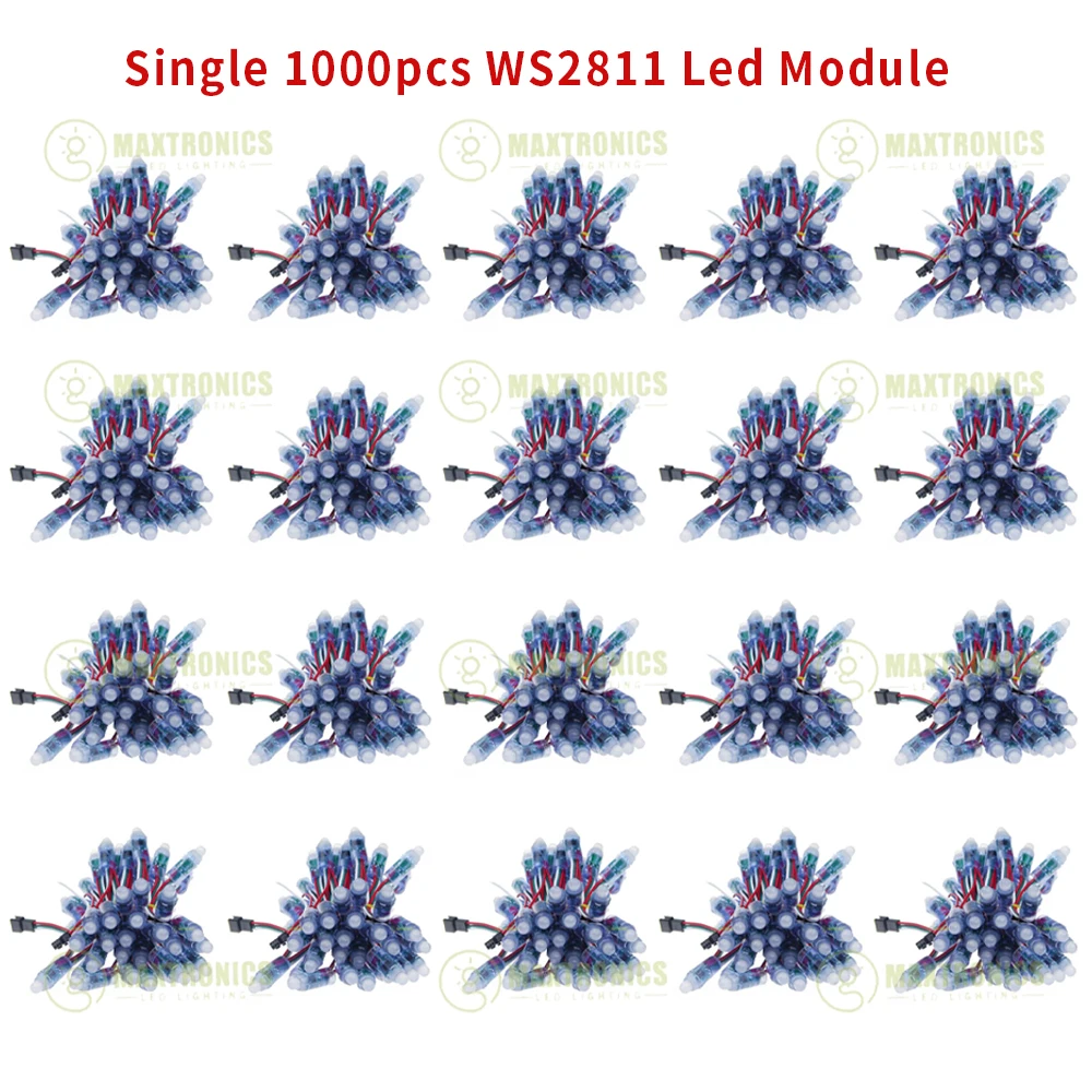 

1000pcs 12mm WS2811 2811 IC Full Color Pixel LED Module Light DC 5V input IP68 waterproof RGB color Digital LED Pixel Light