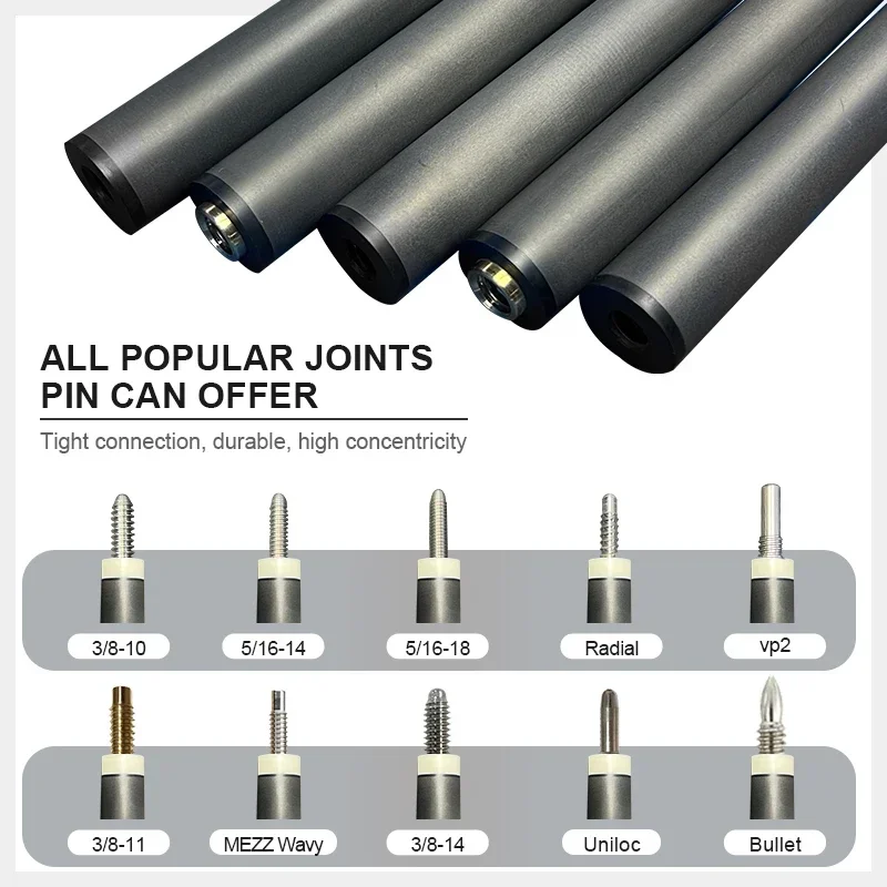 High quality 13mm 5/16x18 full carbon fiber cue shaft stick billiard pool cues