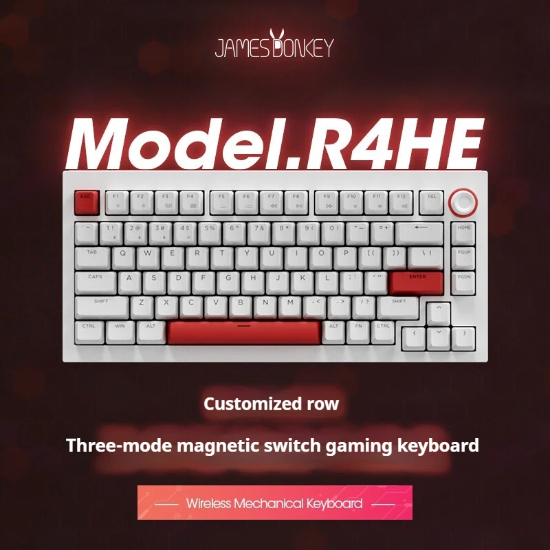 JAMESDONKEY R4HE Магнитная клавиатура Трехрежимный магнитный переключатель Бесшумная