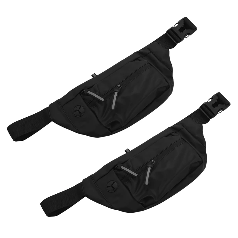 

2X Waterproof Man Waist Bag Fashion Chest Pack Outdoor Sports Crossbody Bag Casual Travel Male Bum Belt Bag Black