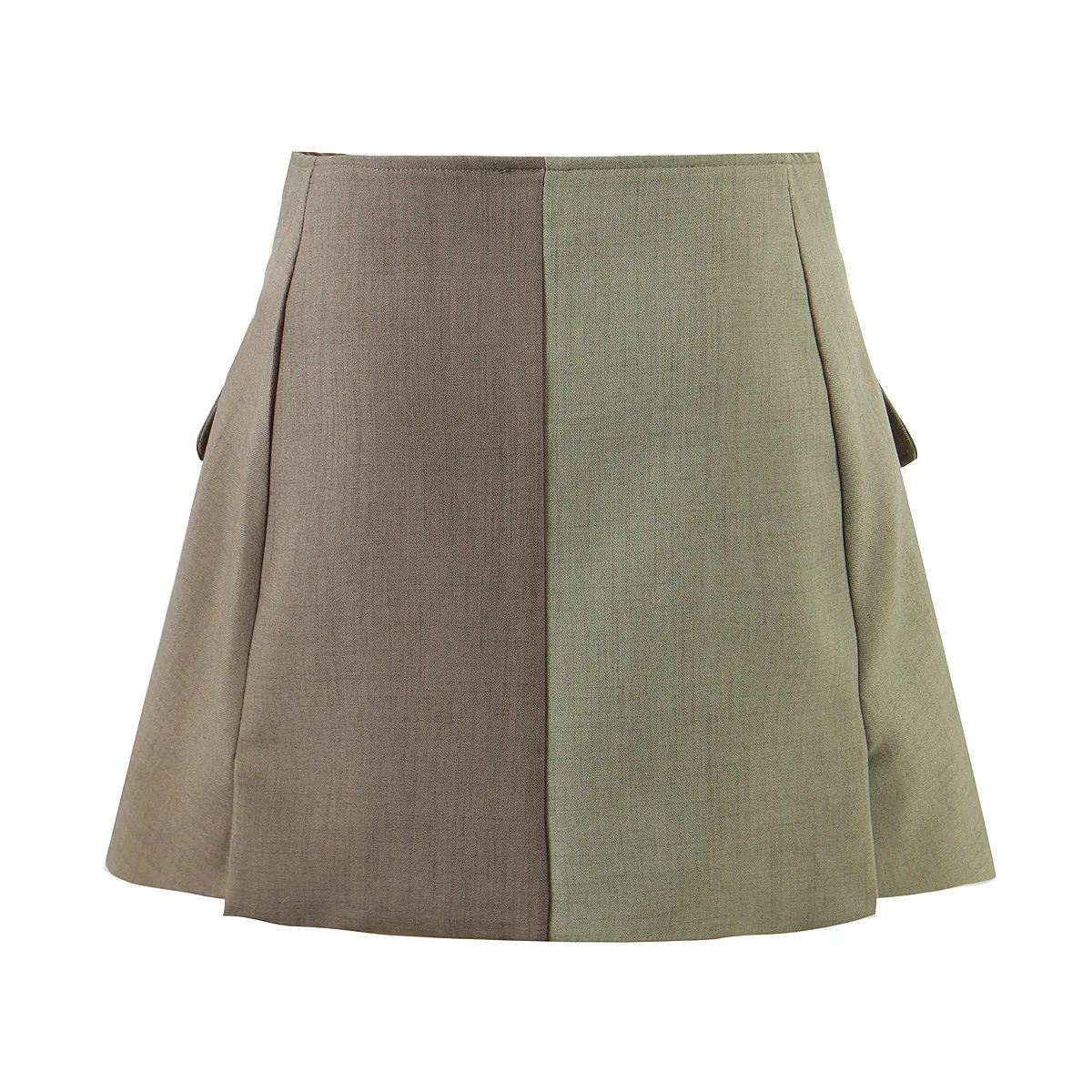 Za Sexy One Button Women Short Blazer Cropped High Waist Irregular Cross Slit Mini Skirt Brown Long Sleeve Suits 2 Pieces Sets