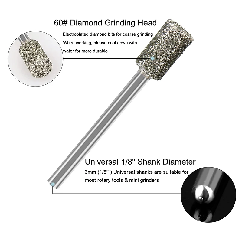 Набор алмазных насадок 20 шт. абразивные роторные шлифовальные сверла с алмазным