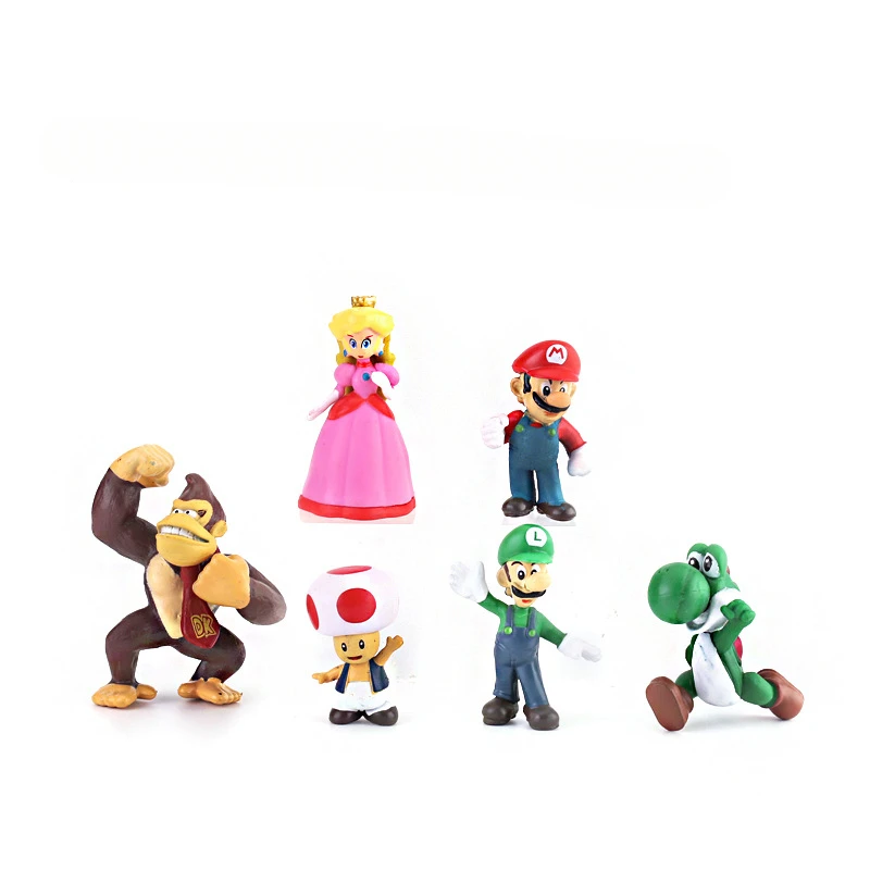 Pvc Action Figure Toys Dolls Model Set Luigi Yoshi Donkey Kong Mushroom For Kids Birthday Gift