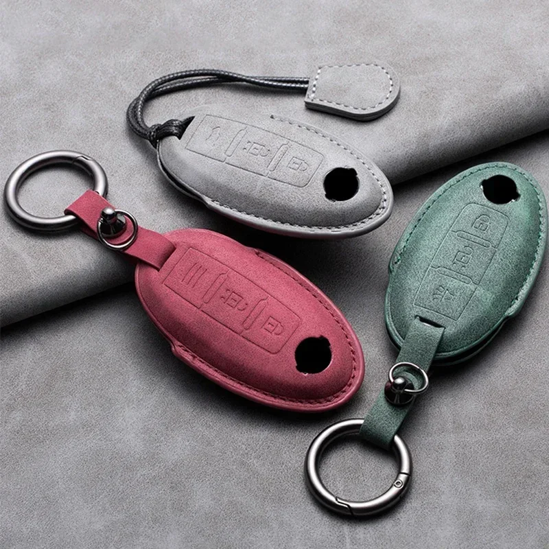 Кожаный чехол для ключей автомобиля Nissan Cube Juke Versa Note X-Trail Qashaqai Sunny Altima TIIDA Murano Maxima