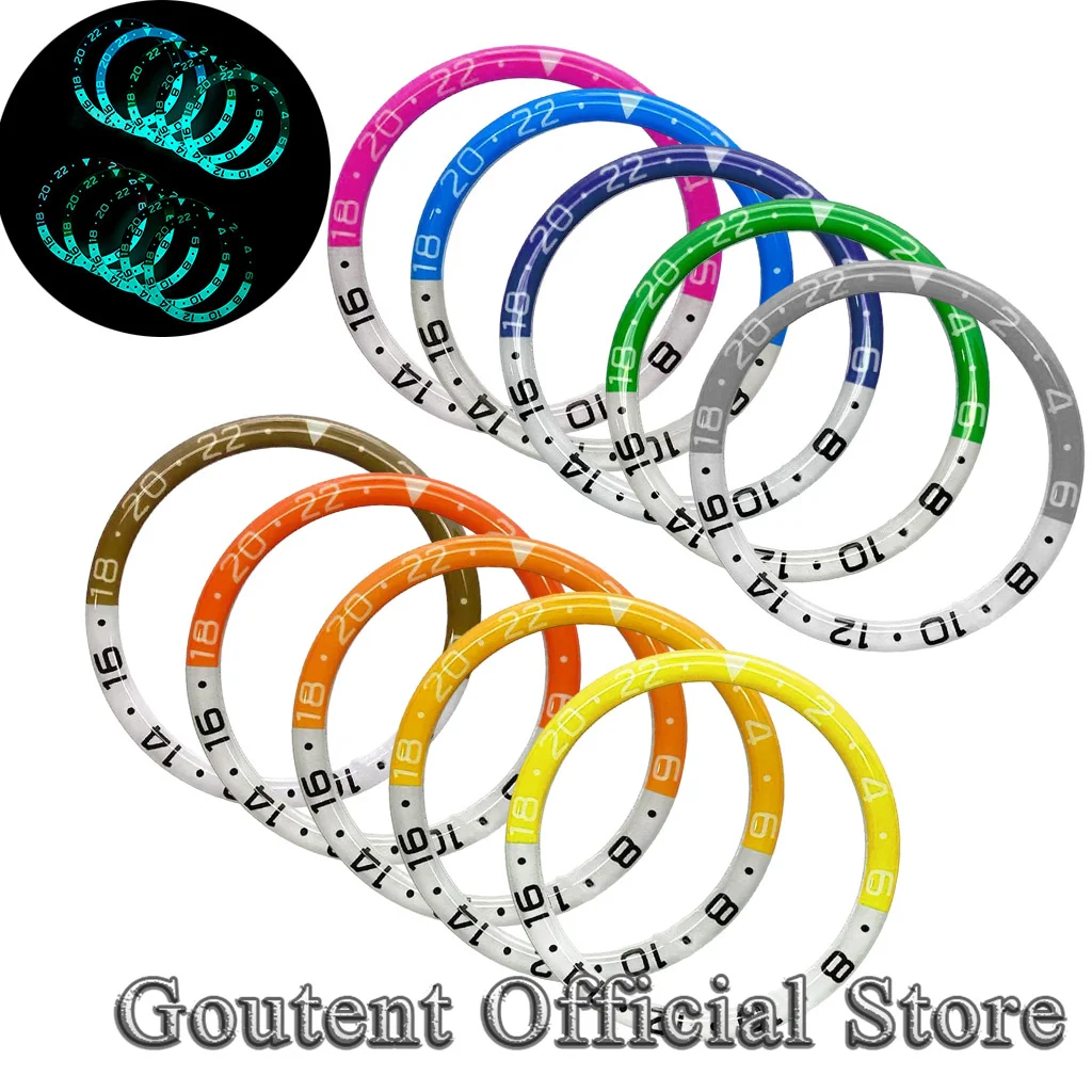 

Goutent 38mm Colorful Resin Luminous Bezel Insert Fit SKX007 SRPD NH35 NH36 Automatic Watch For Men Watch Ring Parts