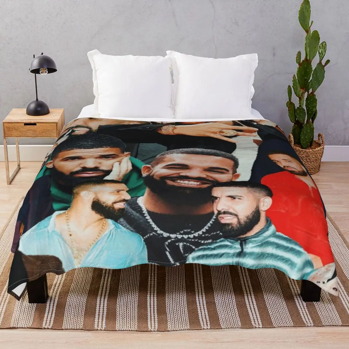 Drake Collage Blankets Flannel Plush Decoration Super Soft Throw Blanket for Bedding Home Couch Camp Cinema