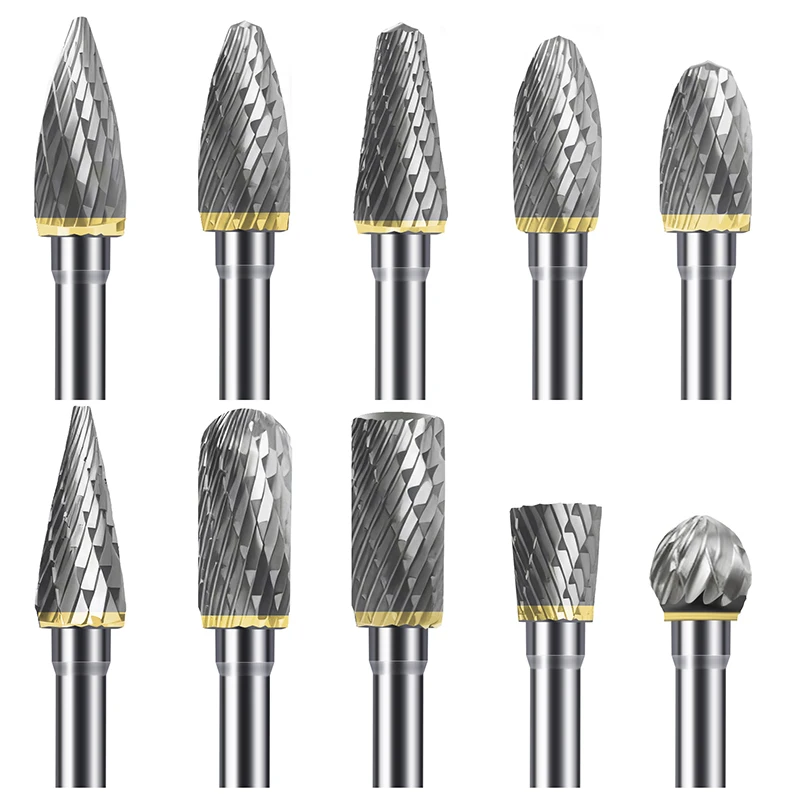 

Набор карбидных заусенцев LUCHSHIY, 10 шт., двойная резка