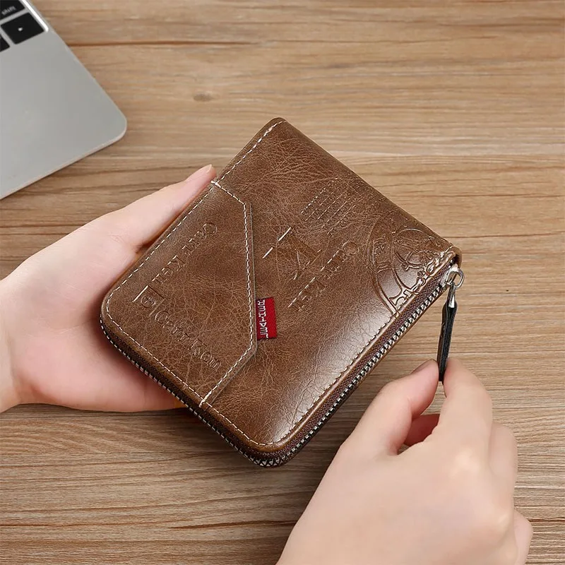 

Vintage Small Men's Wallet Pu Leather Short Purse Men Hasp Zipper Clutch Solid Porte Feuille Hommes Porte Monnaie Homme