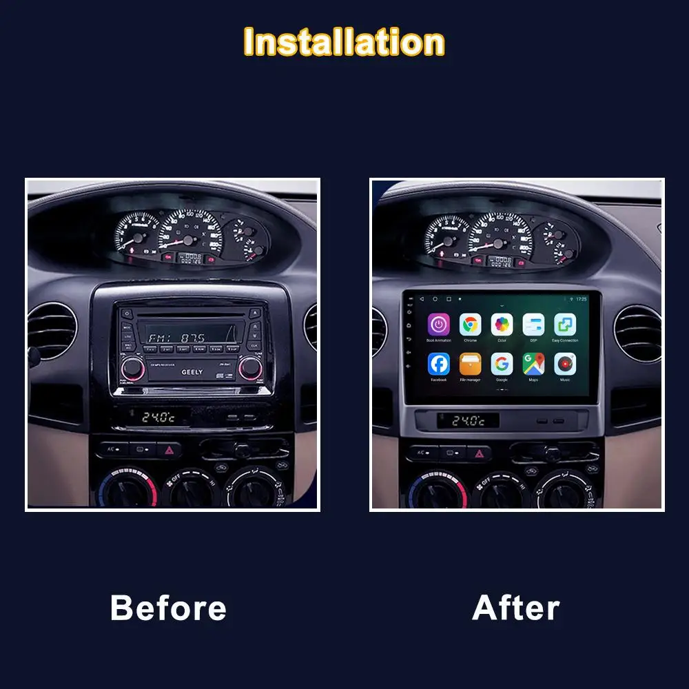 Android 12 для Geely MK 1 2006-2013 автомобильное радио беспроводное Carplay Wi-Fi навигация ADAS GPS 4G