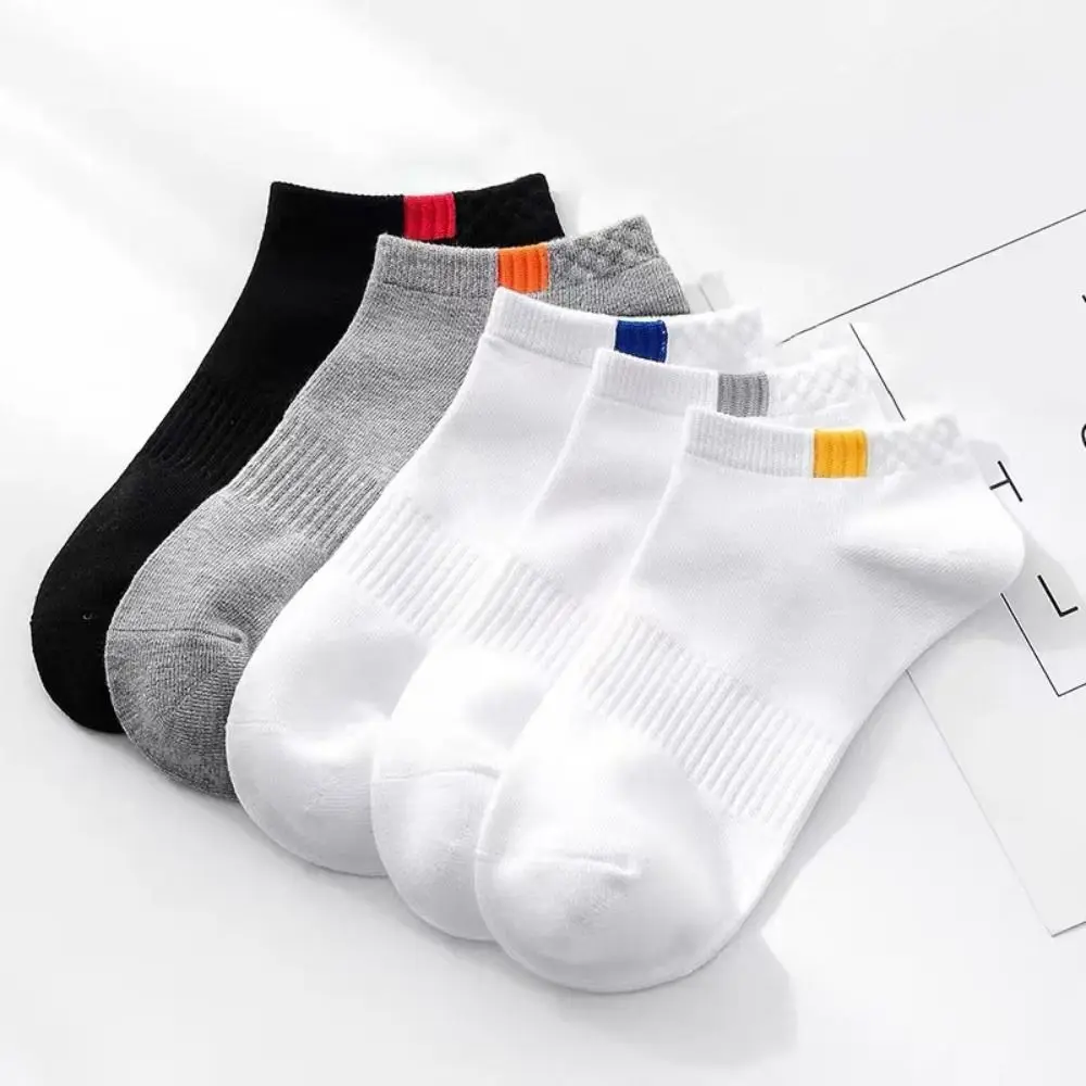 

5 Pairs Cotton Man Short Socks Comfortable Sweat Absorption Breathable Men's Boat Socks Ankle Sock Summer