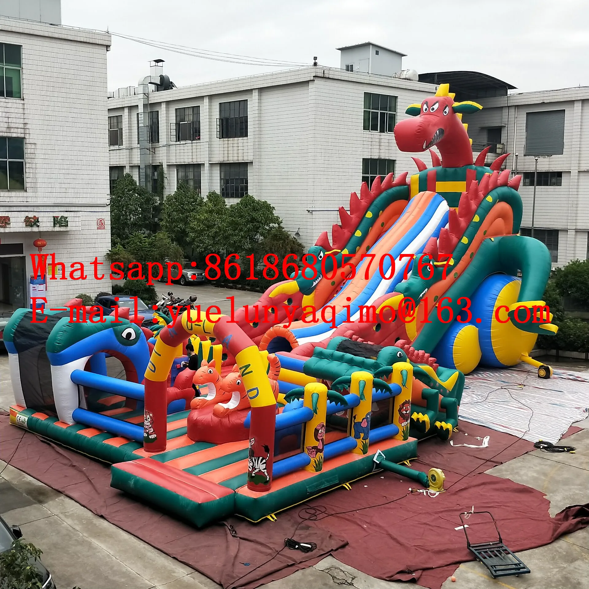 

Commercial large children's large inflatable castle trampoline slide amusement park YLY-039