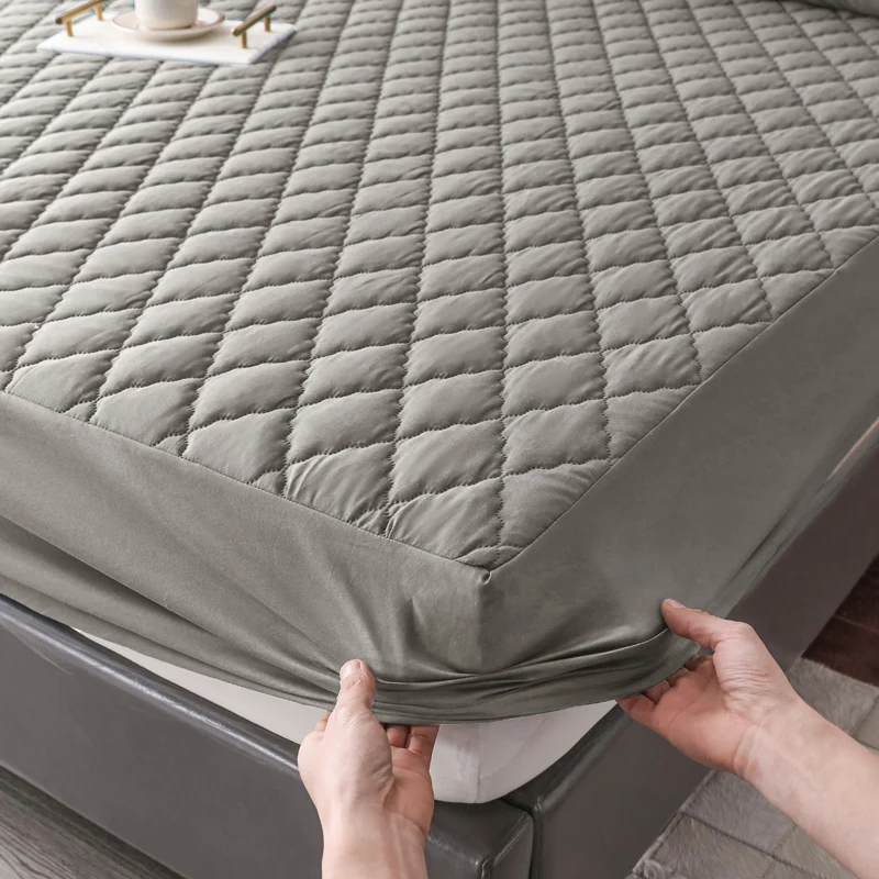 

Waterproof Quilted Mattress Cover Printing Non-slip Fitted Bed Sheet Queen King Mattress Cover Dust Protection Cover 180x200cm
