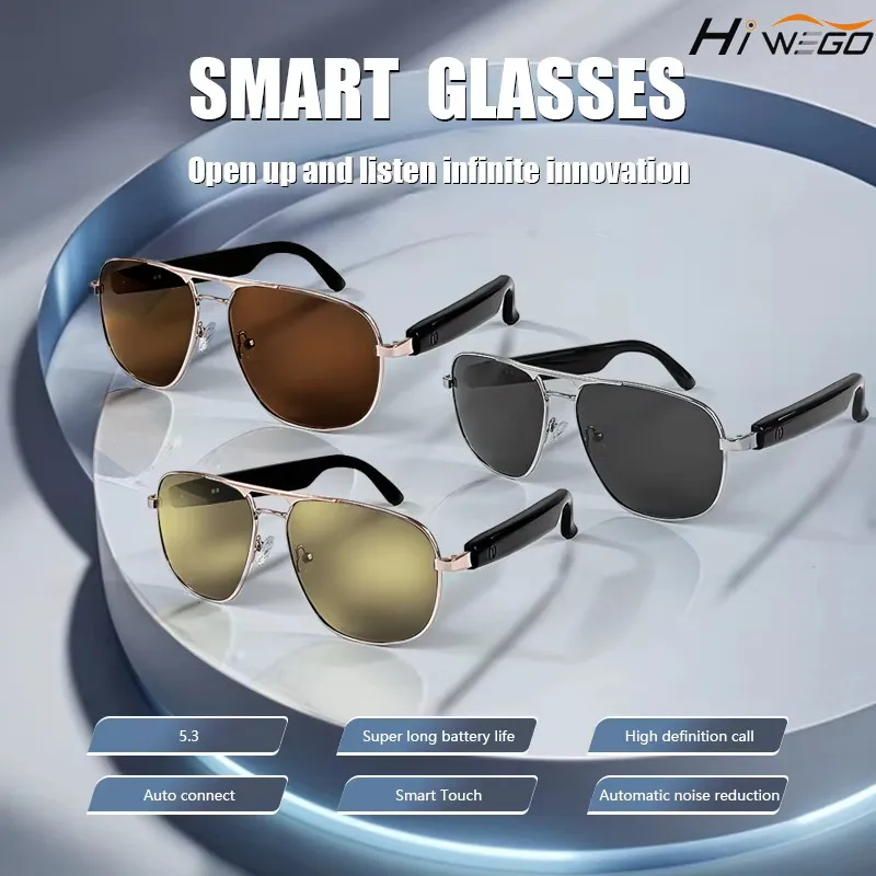 Умные Bluetooth Металлические Глобусы Uv400 Поляризационные Линзы Ai Аудио Очки С