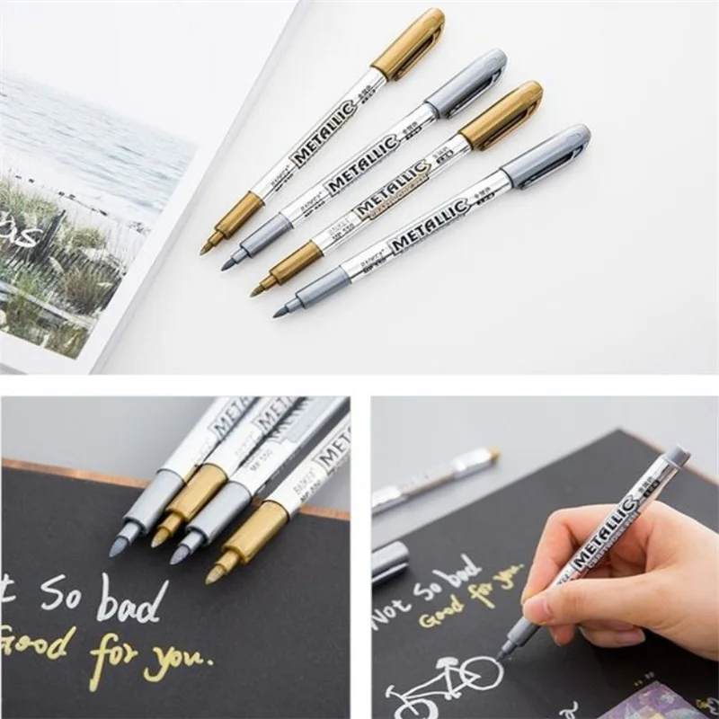 

Gold Silver Metallic Color Pen DIY Paper Tag Photo Album Scrapbooking For Party Birthday Wedding Decoration Signing Pen