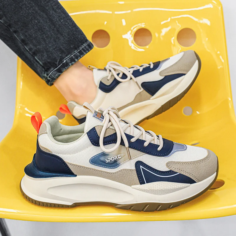 

2023 New Spring Men's Shoes National Tide Fashion Sports Running Casual All-match Breathable Heightened Daddy Tide Shoes