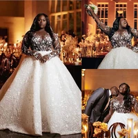 african white bridal gowns a line wedding dresses for woman plus size custom vintage illusion lace appliques vestido de novia