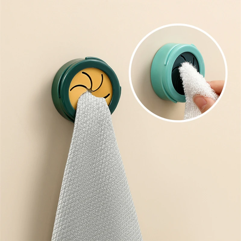 

2PCS Towel Plug Holder Creative Punch Free Kitchen Towel Storage Rack Bathroom Towels Washing Cloth Organizer Rack