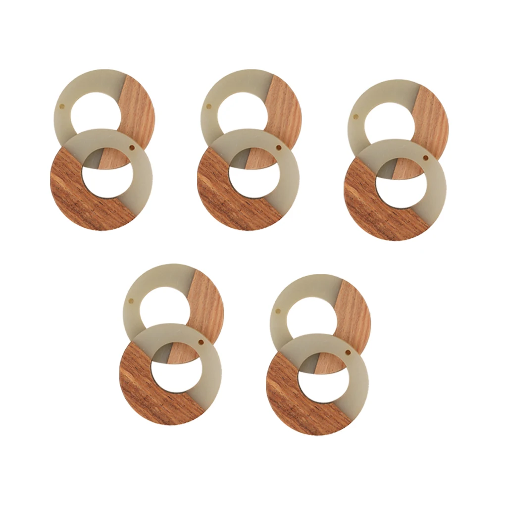 

10 шт., деревянные серьги-подвески из смолы