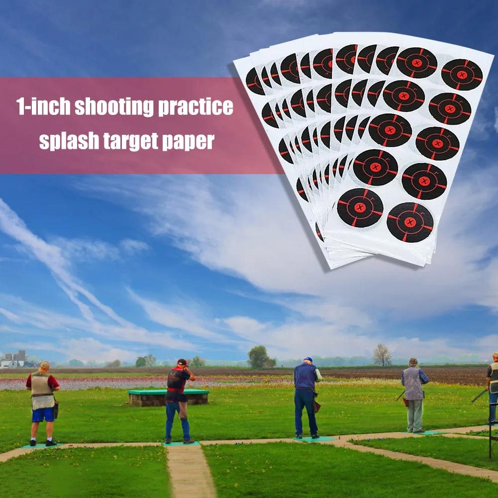 

100pcs 1 inch Fluorescent Dartboard Bow Arrow Darts Paper Practice Target Papers