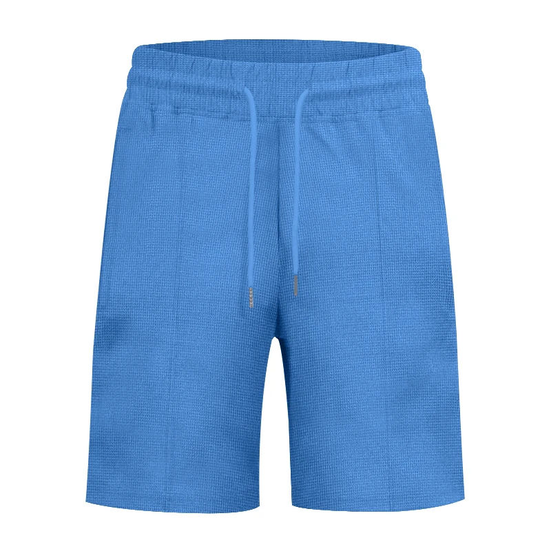 

Cross border Large Solid New Summer European and American Men's Sports Waffle Trendy 5/4 Shorts Casual Shorts
