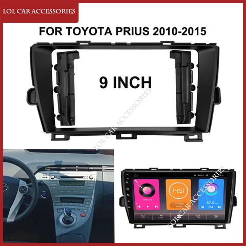 9 дюймов для Toyota Prius 2010-2015 автомобильный радиоприемник Android стерео MP5 проигрыватель Корпус рамка 2 Din головное устройство приборная панель