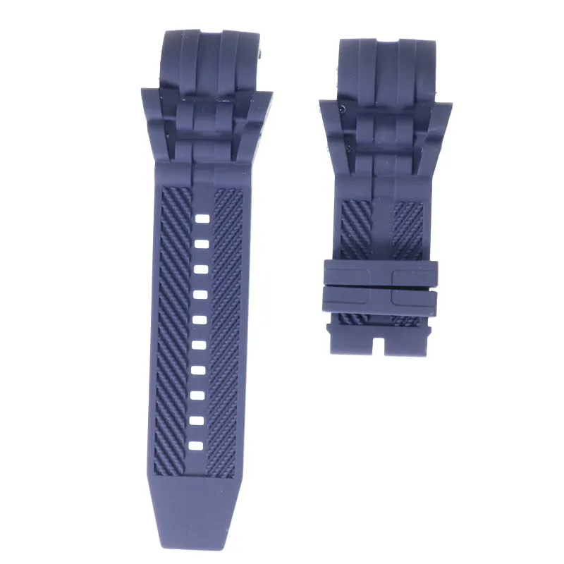 26mm Black Blue Silicone Watch Strap Replacement Bracelet for Invicta Watchband Waterproof Belt