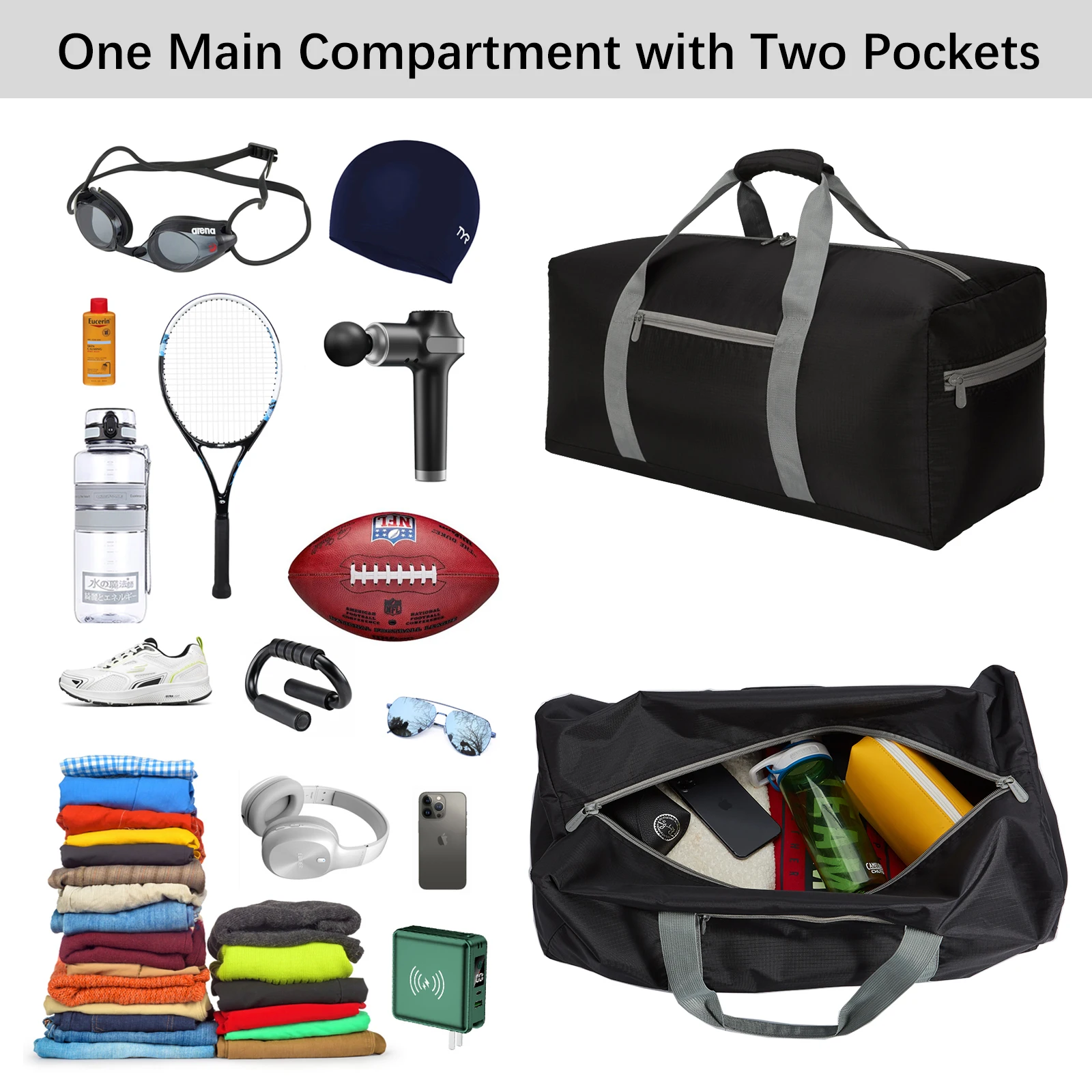 Men Gym Bags for Fitness Training Outdoor Travel Sport  Handbag Multifunction 22 Inch Waterproof Foldable Duffe Luggage IFARADAY