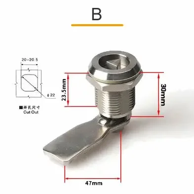 

Треугольный кулачковый замок MS705 из нержавеющей стали 304, увеличенный замок шкафа для распределительной коробки, стандартные замки