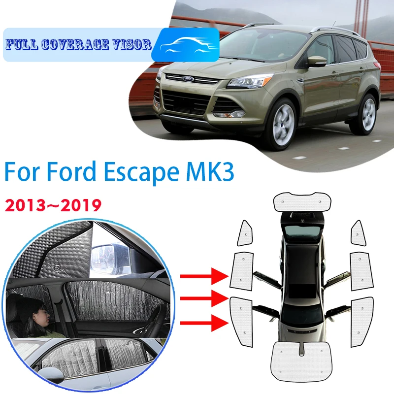 

Car Full Coverages Sunshades For Ford Escape MK3 2013~2019 2014 2015 Anti-UV Car Sunscreen Window Sunshade Cover Accessories