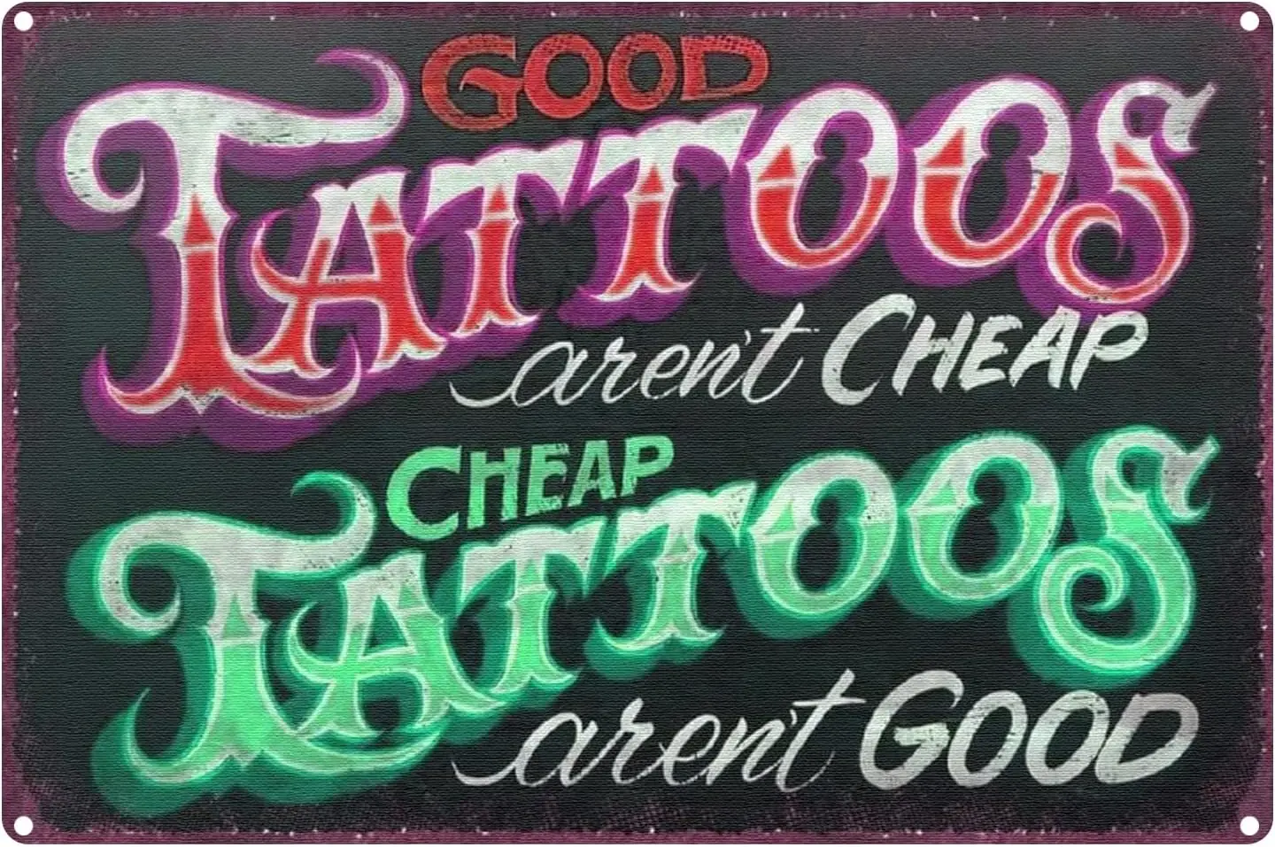 Vntge Thck Metl Tn Sgn-Tttoos Sgn Funny Sgns Good Tttoos Ren't Chep Новинка постеров домашний декор Wll rt для