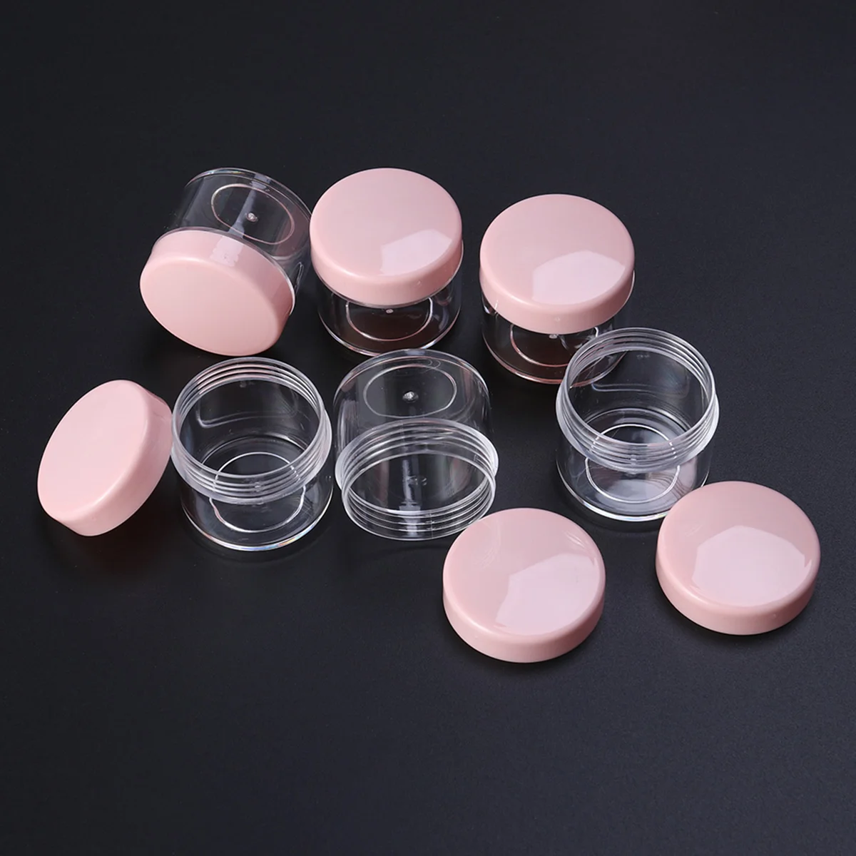 

20Pcs 20g Mini Portable Round Pot Bottles Travel Sample Empty Container for Facial Cream Shampoo Lotion (Pink) Makeup products