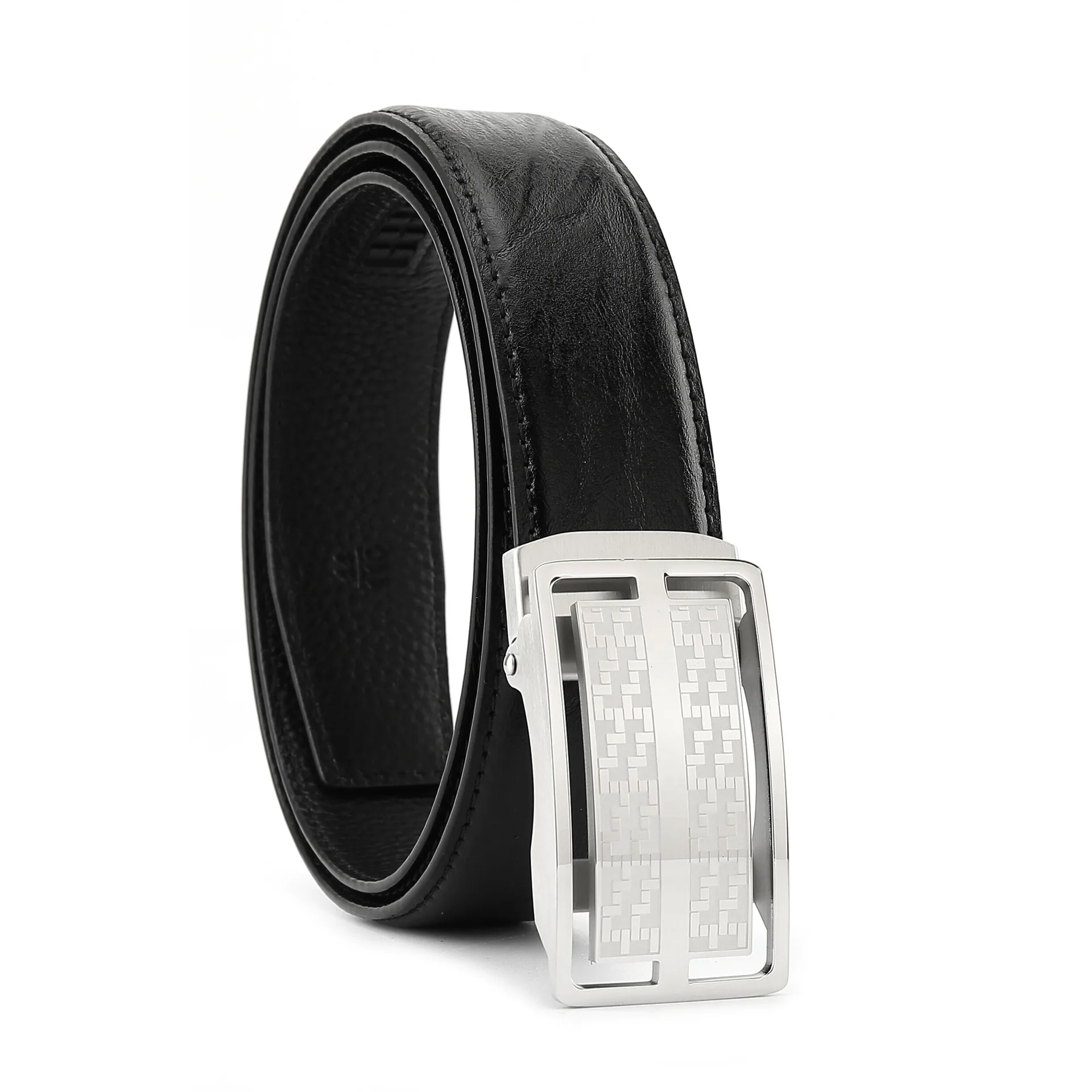 

Men Belt Creative Male Automatic Buckle Cowskin Genuine Leather Belts Boys Waist Belt Man Belt for Men Belt Width About 3.4cm 38