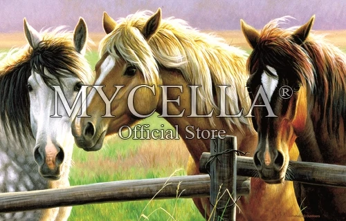 

Animals 5d Diy Diamond Painting Horse Fence Farm Horses Cross Stitch Diamond Embroidery Mosaic Needlework Home Decor Gifts