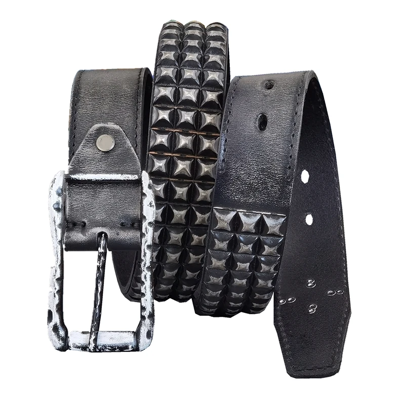 Cowboy Rivet Metal Men Belt Jeans Belt For Men Punk Rivet Men's Belt Jeans Belt Rock Style Western Male Belt  Cinturone MBT0593