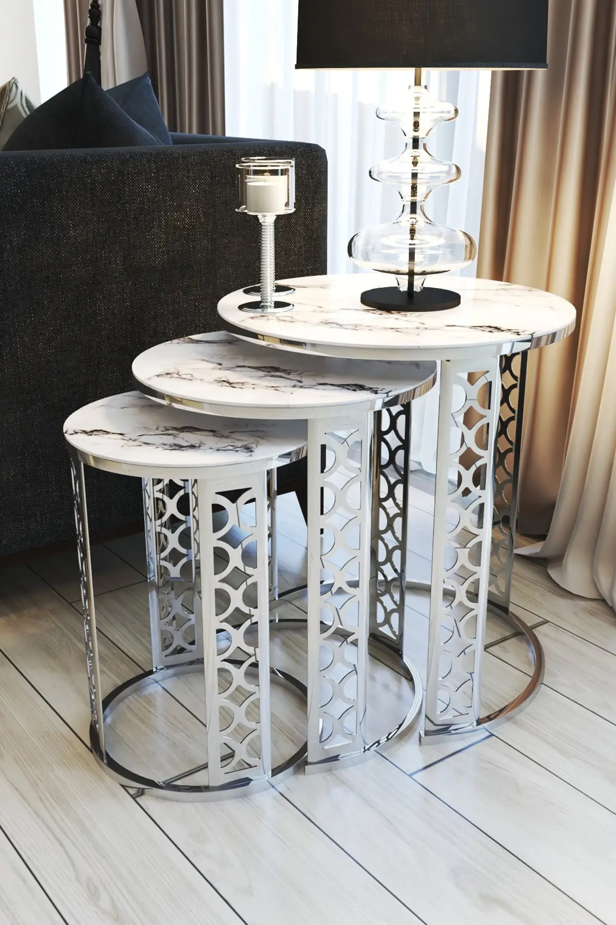 Белый Мрамор с узором вырезанным лазером Lux серебро Zigon Кофе стол wohnzimmertisch طاولة