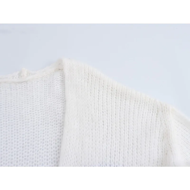 TRAF ZR Свободный кардиган Femmes Новый трикотаж Верхняя одежда Элегантные женские