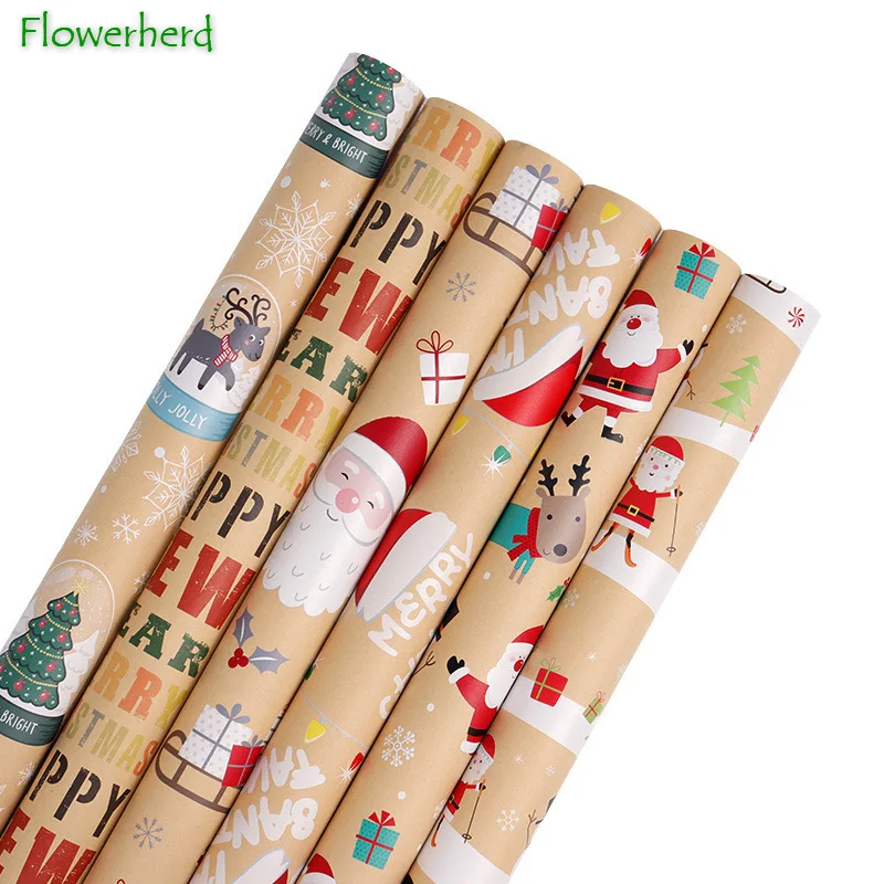 

Christmas Decoration Gift Wrapping Paper Christmas Gifts Decoration Gift Paper Elk Old Man Snowflake Scrapbook Paper Craft Paper