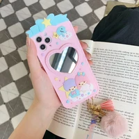 sanrio little twin star cartoon mirror silicone phone cases for iphone 12 11 pro max xr xs max 8 x 7 girl shockproof soft shell