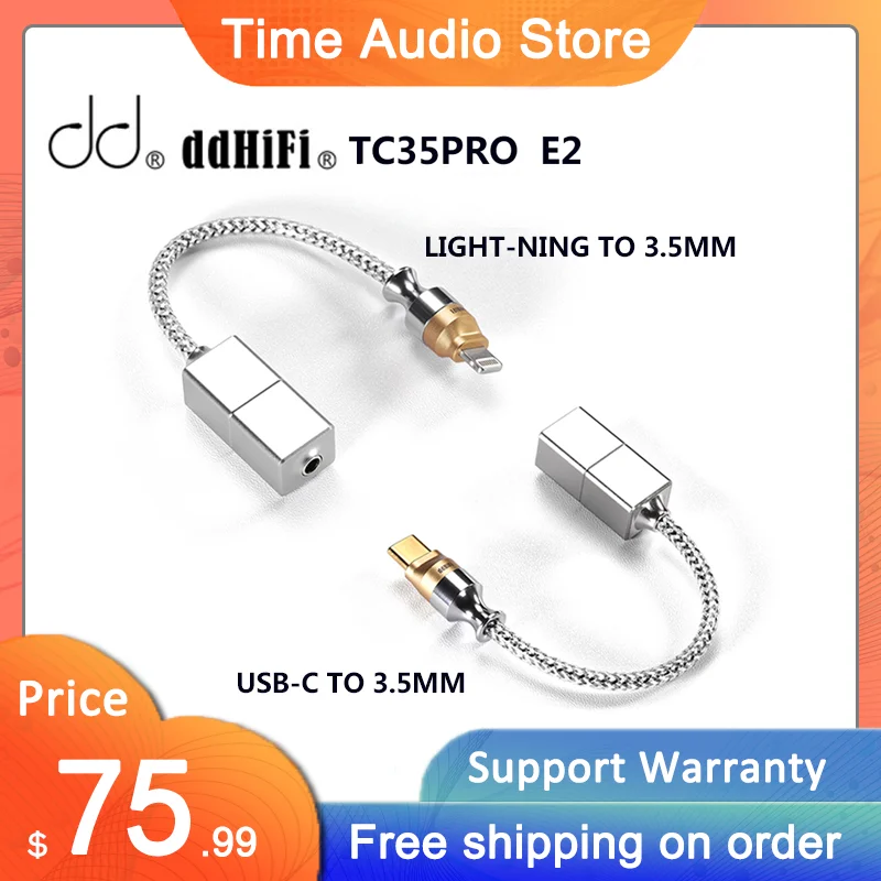 

DD ddHiFi TC35Pro 2nd Gen Eye2 (E2), USB-C/светильник-ning to 3,5mm DAC Dongle, CS43131/ES9603Q Chips, 32bit/384kHz PCM / Native256