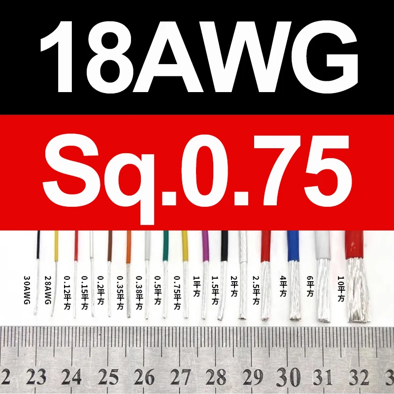 Провод PTFE Silver Plated 30/28/26/25/24/22/21/20/18/17/15~7AWG для 3D-принтера