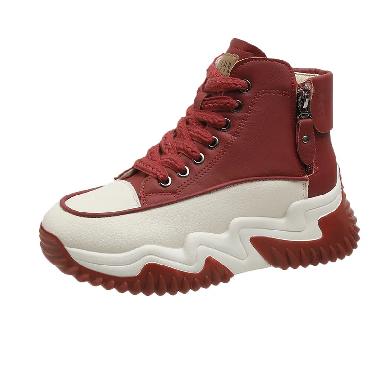 Женские кроссовки на танкетке парусиновая спортивная обувь с высоким берцем и