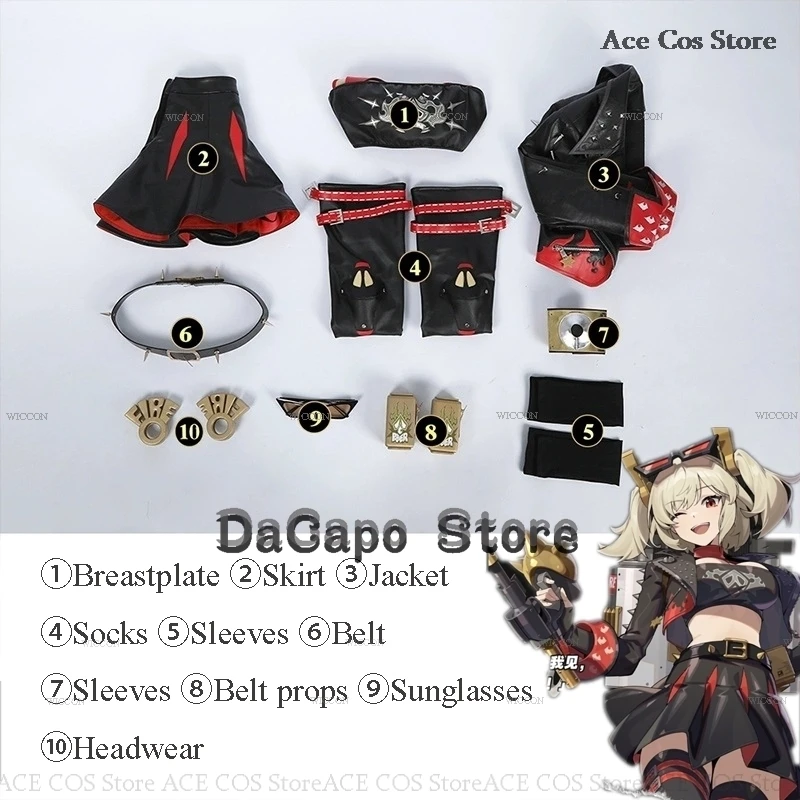 Zenless Zone Zero Burnice Whita Косплей Костюм Парик Девушки Наряд Аниме Женщина Сексуальная