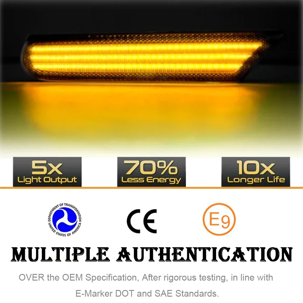 1 пара светодиодных повторных мигалок Canbus боковой габаритный фонарь для Porsche Boxster