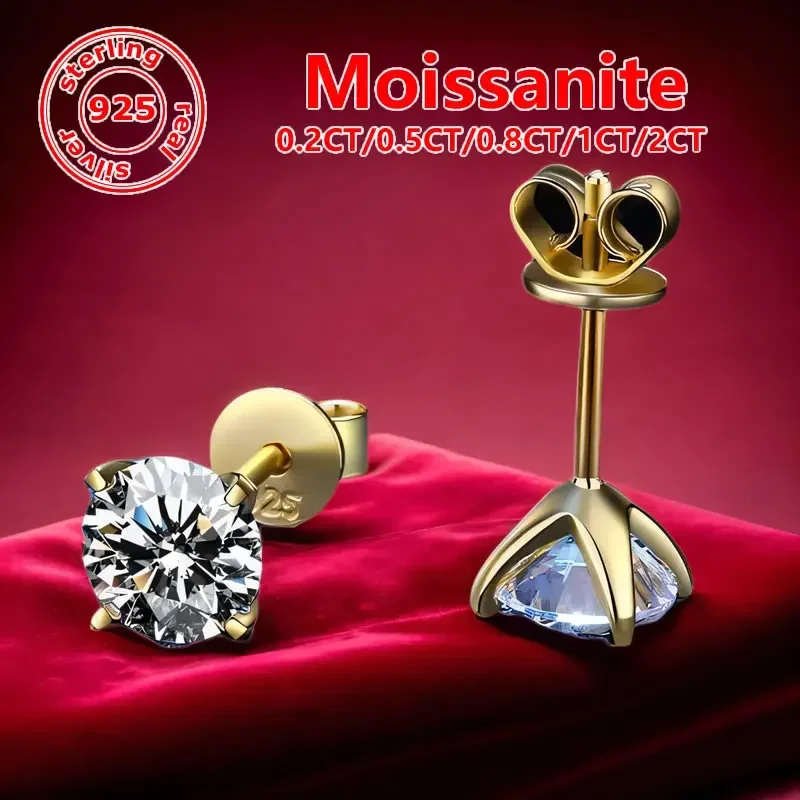 Муассанит 0 2 карата/0 5 8 карата/1 карата/2 карата D/VVS S925 серебро с сертификатом